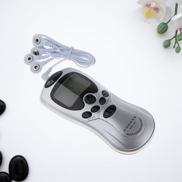 Multifunctional Massager, Health Care Digital Chinese Meridian Tens Therapy Massager Relax Body Muscle Acupuncture Machine 4 Electrode Pads & Charger Adapter and Cable, Physiotherapy, Electric Digital Therapy neck back Mane Massage