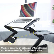 Modern Style Portable Adjustable Foldable Laptop Holder Notebook Desks Lap PC Folding Desk Table Vented Stand 2 Built in Cooling Fans
