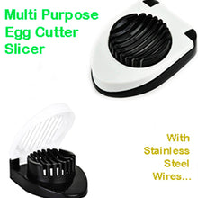 Oval Shape Plastic Multi Purpose Egg Cutter / Slicer with Stainless Steel Wires