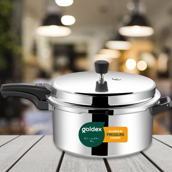 Aluminium Classic Goldex Pressure Cookers With Outer Lid (12 Litres / 5-Year warranty, ISI Number :- 2347, BIS Number :- CM/L -7600164310