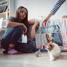 Rechargeable Interactive Cat Toy Ball with Detachable Braided Tail and LED Light (1 Pc)