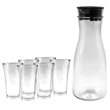 Transparent Unbreakable Water Juicy Jug and 6 Pcs. Glass Combo Set for Dining Table Office Restaurant Pitcher
