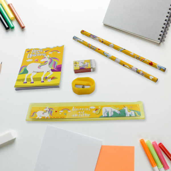 Stationery Set for School & Office with Pencil & Ruler (Gift, 6 Pc)