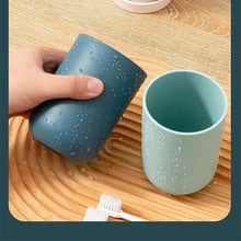 Multipurpose Wall Mount Toothbrush Holder Plastic Stand With 2 Cup (1 Set)