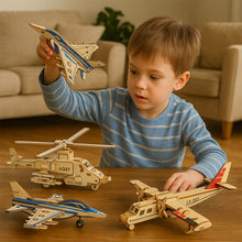 3D Wooden Aircraft Puzzle DIY Assembly Kit (Mix Design – 1 Set)
