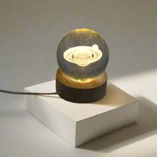 Astronaut 3D Crystal Ball lamps With Wood Base (1 Pc)