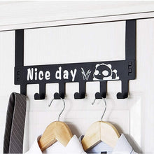Heavy-Duty Carbon Steel Door Hook Hanger Rack (2 pc / 6 Hook / Black)