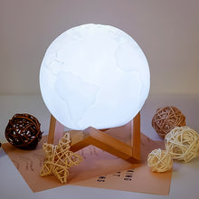 3D Moon Night Lamp with Stand (Color Box / White & Yellow Light / 1 Pc)