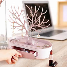 Plastic Jeweller Organizer Earring Holder and Necklace Rack With Drawer (1 Pc)