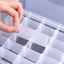36 Grids Clear Plastic Organizer Box with Adjustable Compartment Dividers, Jewellery Storage Organizer Collection Box (1 pc )
