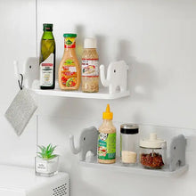 Multifunctional Elephant-Shaped Wall Shelf – No-Punch Mini Organizer for Kitchen, Bathroom & Bedroom