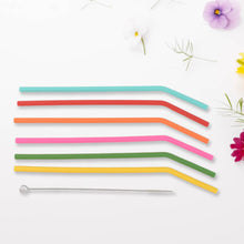 Reusable Silicone Straws Flexible Drinking Straws with Cleaning Brush (7 pc)