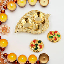 Leaf Shape Special Puja Thali (1 Pc / Mix Design)