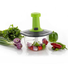 Push Chopper Manual Food Chopper and Hand Push Vegetable Chopper, Cutter, Mixer Set for Kitchen with 3 Stainless Steel Blade