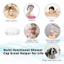 Large Disposable Waterproof Shower Caps – 12 Pack for Women, Travel, Hotel, Spa, Salon