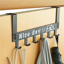 Heavy-Duty Carbon Steel Door Hook Hanger Rack (2 pc / 6 Hook / Black)