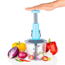 6 Blades Manual Hand-Press Vegetable Chopper (1100 ML / Mix Color)