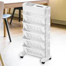 Movable Bookshelf, Large Capacity Rotatable Plastic Rolling Organization Shelf / Rack
