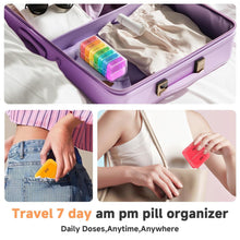 Weekly 7 Day Rainbow Color Pill Organizer Box