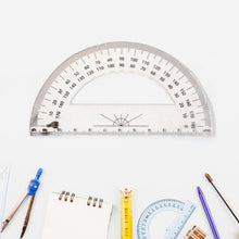 Multipurpose Transparent Plastic Protractor Set (3 Pcs Set)