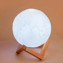 3D Moon Night Lamp with Stand (Color Box / White & Yellow Light / 1 Pc)