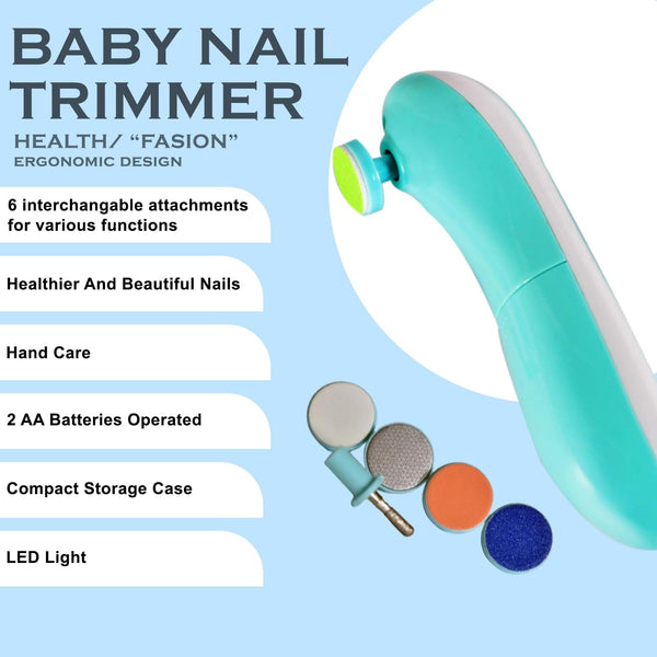 Safe Baby Nail Clippers | 6-in-1 Electric Trimmer Tool