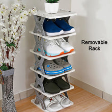 8-Layer Foldable Shoe Rack for Entryway - Heavy Duty Plastic Shoe Organizer