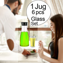 Transparent Unbreakable Water Juicy Jug and 6 Pcs. Glass Combo Set for Dining Table Office Restaurant Pitcher