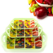 Serving Tray Set (Pack of 3 Pcs) (Small, Medium, Large) (Multicolour)