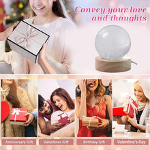 Mela Crystal Ball Night Light Glass Ball Night Lamp with Wood Base