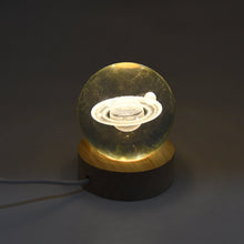 Astronaut 3D Crystal Ball lamps With Wood Base (1 Pc)