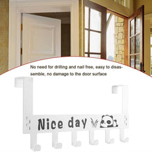 Heavy-Duty Carbon Steel Door Hook Hanger Rack (1 pc / 6 Hook / White)