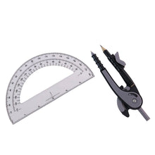 2-Piece Geometry Protractor Set with Lock and Transparent Protractor