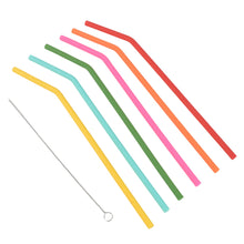 Reusable Silicone Straws Flexible Drinking Straws with Cleaning Brush (7 pc)