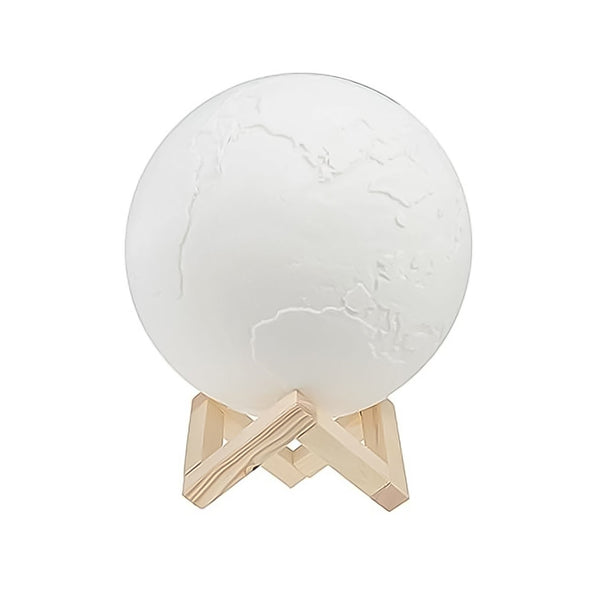 3D Moon Night Lamp with Stand (Color Box / White & Yellow Light / 1 Pc)