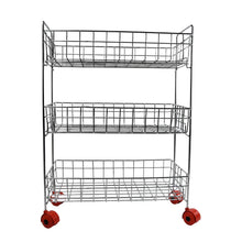 3-Tier Stainless Steel Kitchen Trolley , Fruit & Vegetable Rack