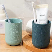 Multipurpose Wall Mount Toothbrush Holder Plastic Stand With 2 Cup (1 Set)