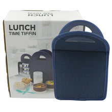 6In1 Tiffin Box-Lunch Box | 3 Stainless Steel Containers | Plastic lid Box | Spoon & Fork /Plastic Bottle | Insulated Fabric Bag | Leak Proof | Microwave Safe for Office, College and School for Men, Women (6 pcs)
