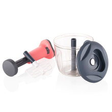 1100 ml 2 in 1 Push up Chopper with affixed with 6 Sharp Blade | Vegetable and Fruit Cutter with Easy Push and chop Button