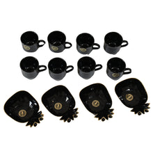 Pine Junction Ceramic Tea / cups / Mug Set With Pineapple Shape Serving Bowl (12 Pcs set)