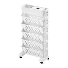 Movable Bookshelf, Large Capacity Rotatable Plastic Rolling Organization Shelf / Rack