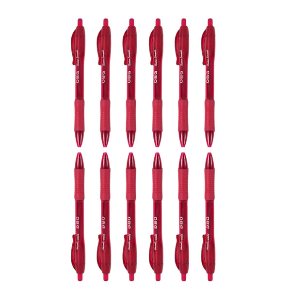Red Colour Gel Pen Set, Set of 12 Pcs