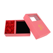 Jewellery Gift Box with Lids & Roses Packaging Box with 6 Roses (1 Set)