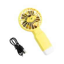 Cute Cartoon Handheld Fan with LED Light (1 Pc)