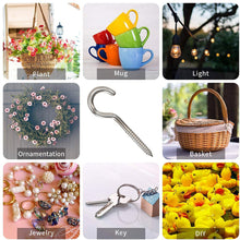 Eye Hooks Screw in Heavy Duty, Stainless Steel Eye Bolts Screw (7 Pc Set)