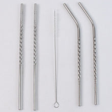Reusable Stainless Steel Straws Set of 5 (2 Straight straws, 2 Bent straws, 1 Brush)