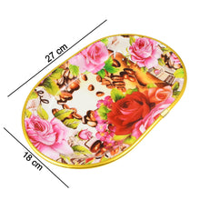 Small Plastic Flower Printed Design Serving Tray (1 Pc / 27 x 18 CM / Mix Color)