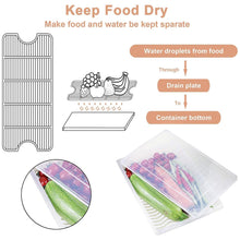 Plastic Food Storage Containers with Removable Drain Tray and Lid (3 Pcs Set)