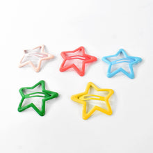 Metal Printed Star Shape Hair Clips (5 Pcs Set)