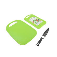 Premium Plastic Chopping Board & Steel Knife Vegetable Chopping Board With Knife Cutting Board for Kitchen Chopper Fruit and Vegetable Cutter Chopper Plastic (3 Pc Set)